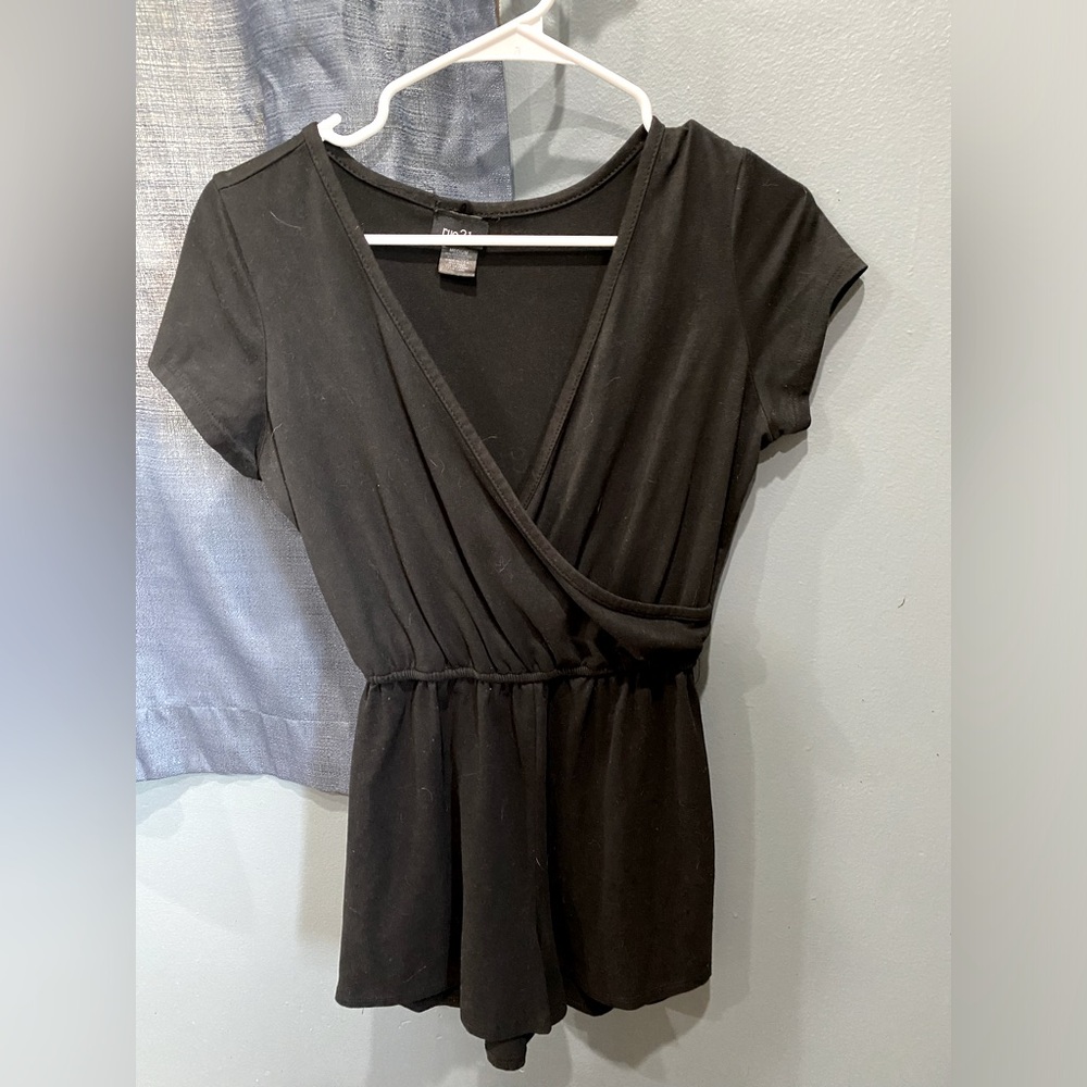 COPY - Black short sleeve romper Medium